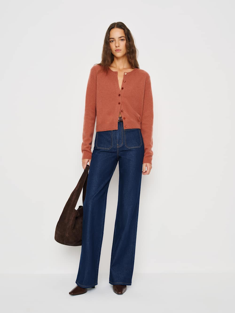 Clara Cashmere Crew Cardigan | Reformation (Global)