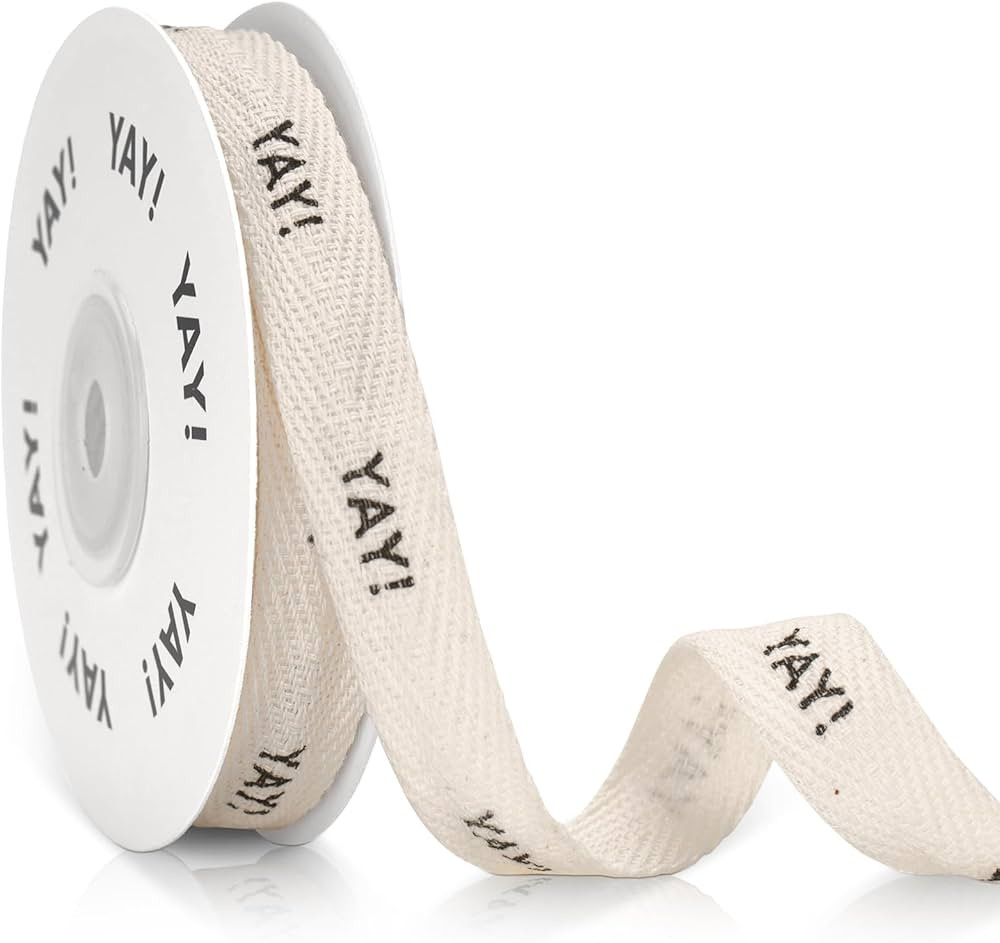 KINGLAKE Yay Cotton Ribbon 5/8" x 10 Yards Twill Tape Herringbone Ribbon for Crafts Gift Wrapping | Amazon (US)