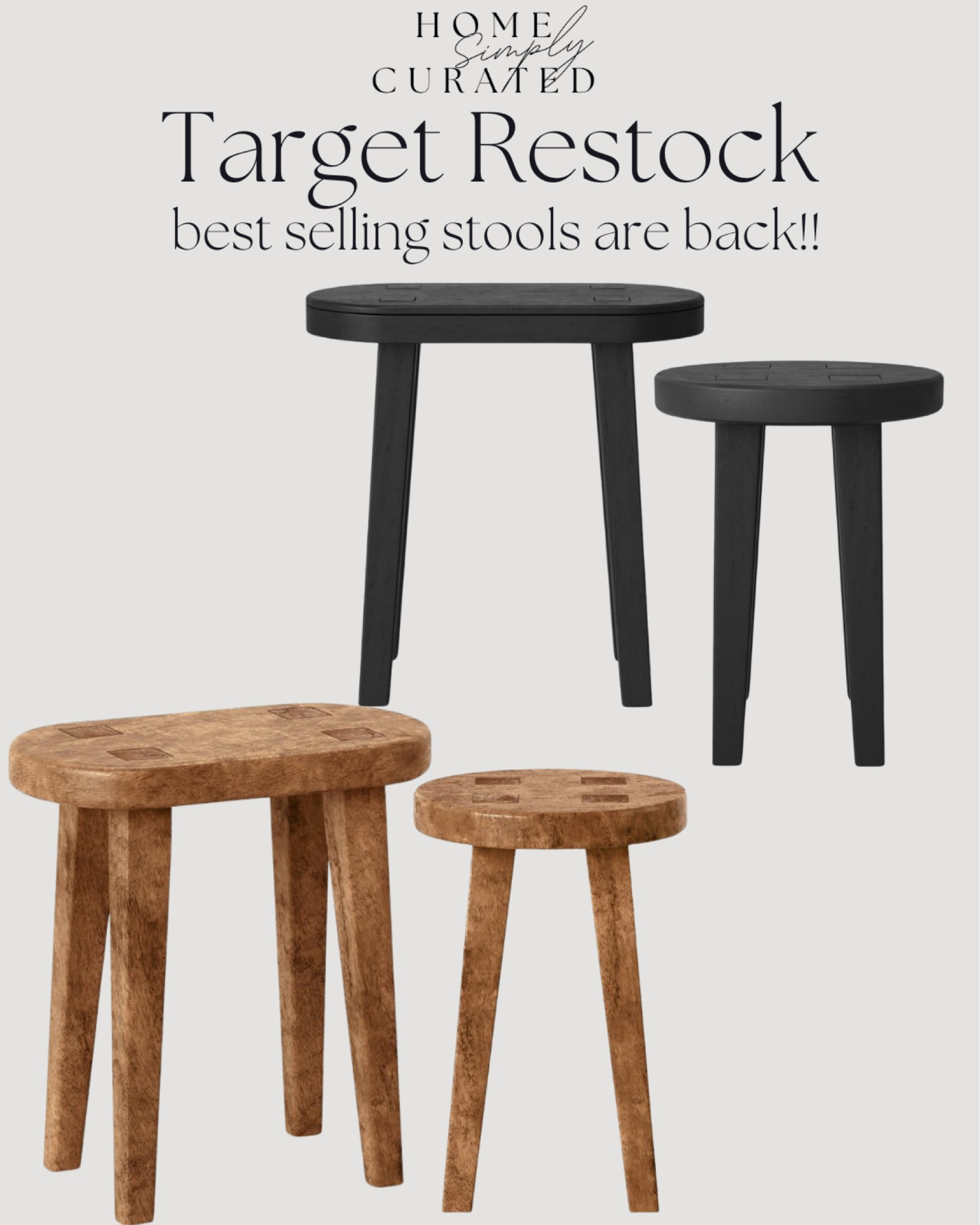 Both black and the tall brown stool are back in stock and available to ship! Target best sellers, Target restock! I have the tall and short in our bedroom! 

#LTKHome #LTKFindsUnder100