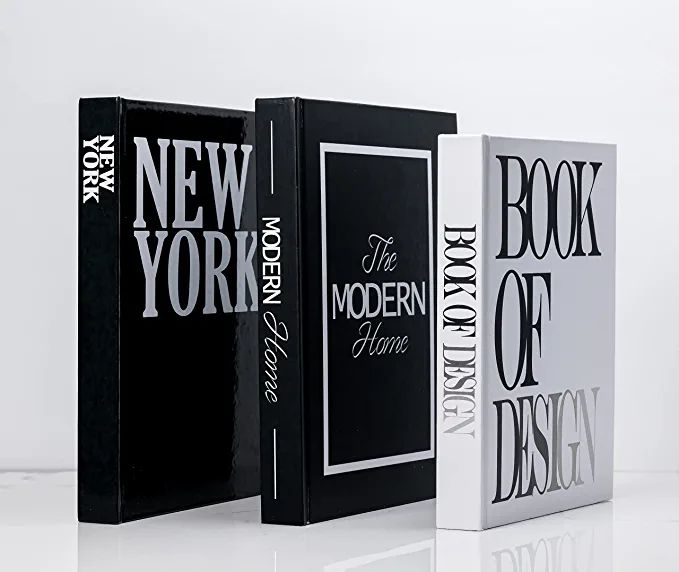 Amazon.com: Fashion Decorative Real Books Premium XL Sized Set of 3 Hardcover Books - Modern with... | Amazon (US)