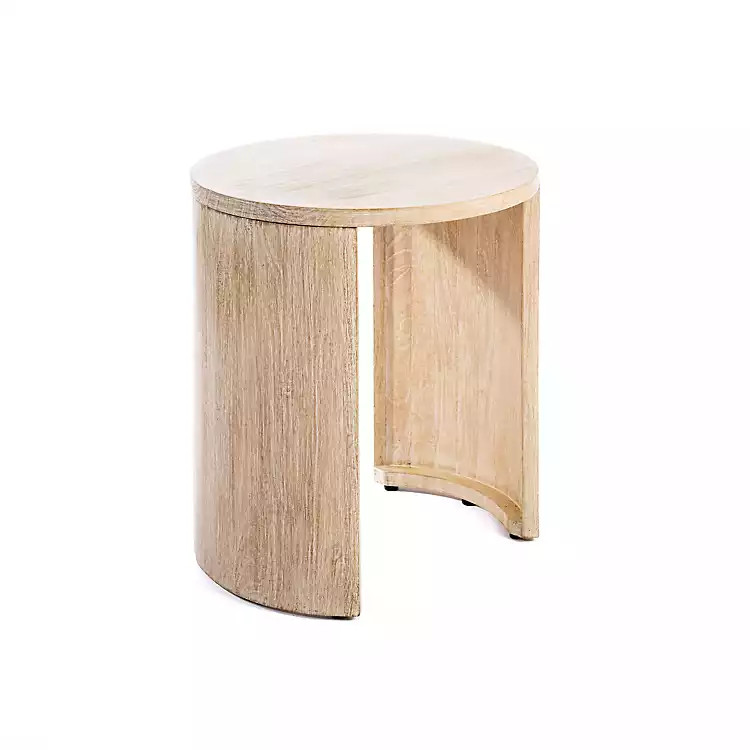 New! Clara Whitewashed Wood Side Table | Kirkland's Home