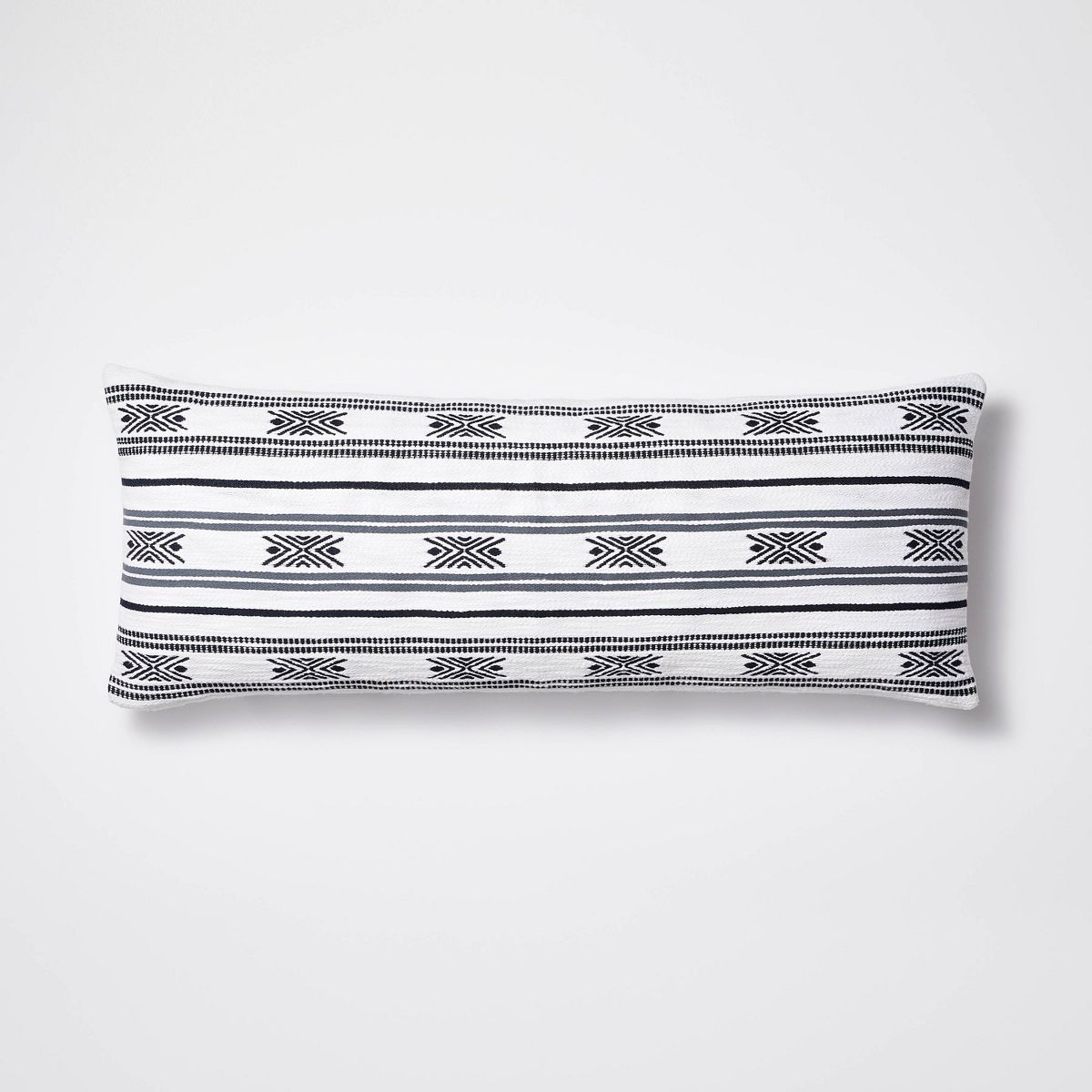 Oversized Oblong Woven Stripe Decorative Throw Pillow Ivory/Slate Blue - Threshold™ designed wi... | Target