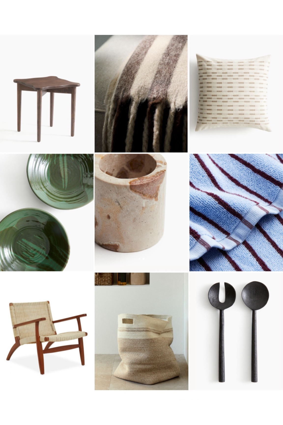 H&M HOME TOP NINE | homeware edit, interior design, interior decor, serving bowl, towel, armchair, laundry basket, striped blanket, cushion 

#LTKhome #LTKuk #LTKstyletip