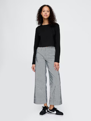 High Rise Stride Wide-Leg Ankle Jeans | Gap (US)