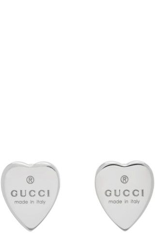 Silver Heart Trademark Earrings | SSENSE