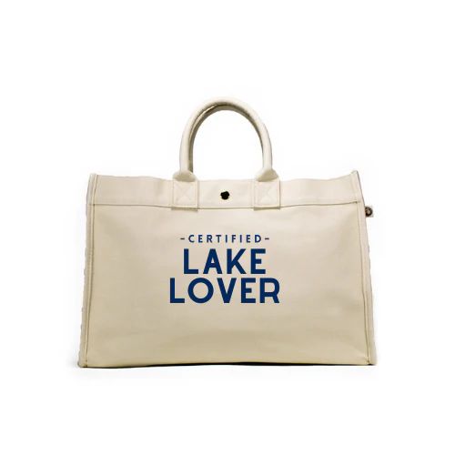 East West Bag: Natural with Navy Matte Certified Lake LOVER | Quilted Koala