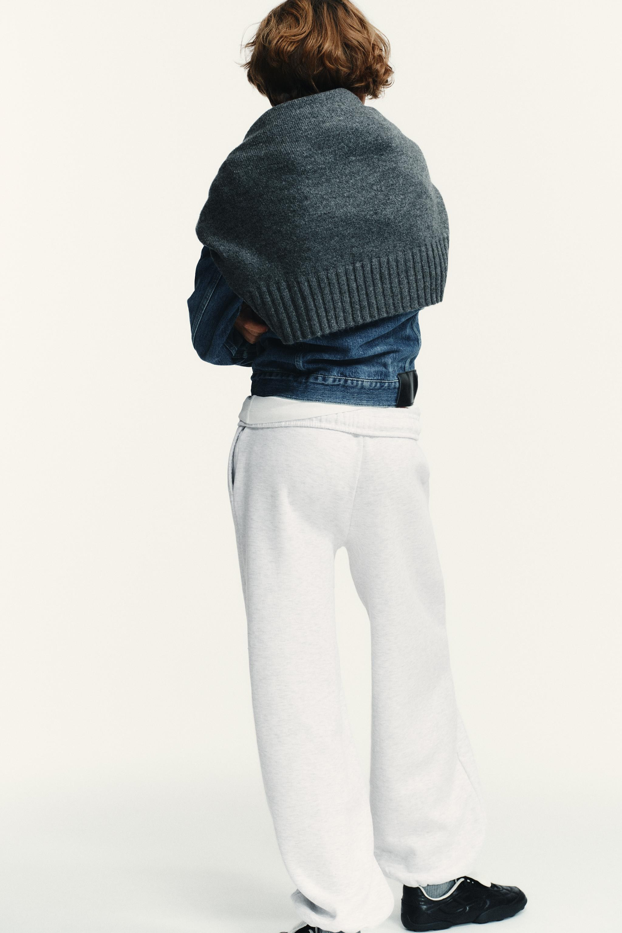 BASIC STRAIGHT PLUSH TROUSERS WITH ADJUSTABLE HEM | Zara UK