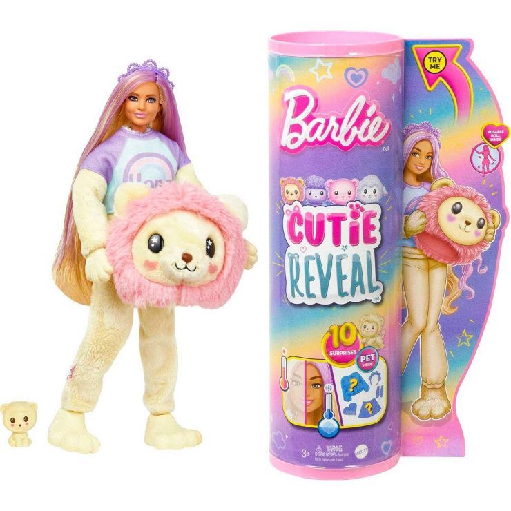 Barbie Cutie Reveal Cozy Cute Tees Series Lion Doll | Target