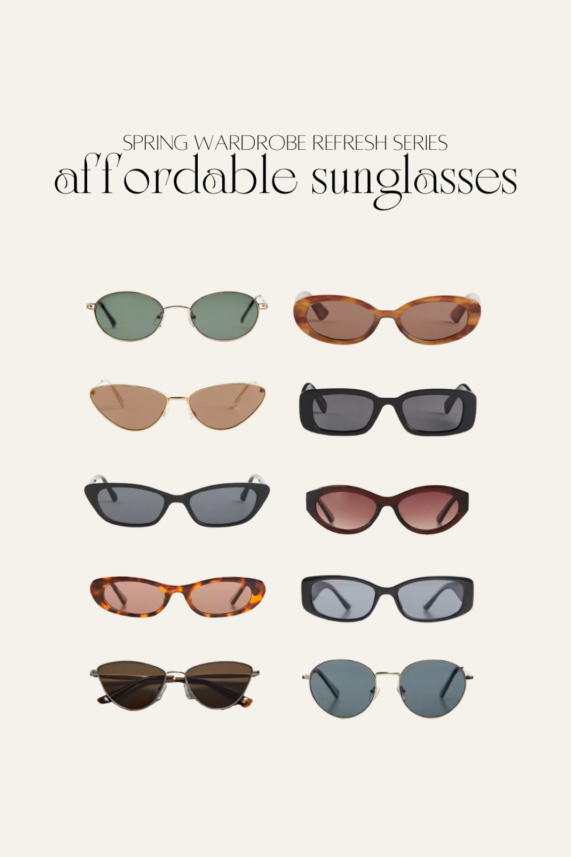 spring wardrobe refresh series | affordable sunglasses

#LTKfindsunder50 #LTKeurope #LTKstyletip