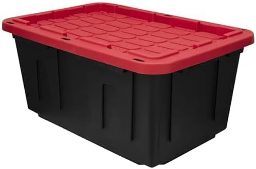 27 Gallon Snap Lid Plastic Storage Tote Box, Plastic Storage Bin Tote Organizing Container With L... | Amazon (US)