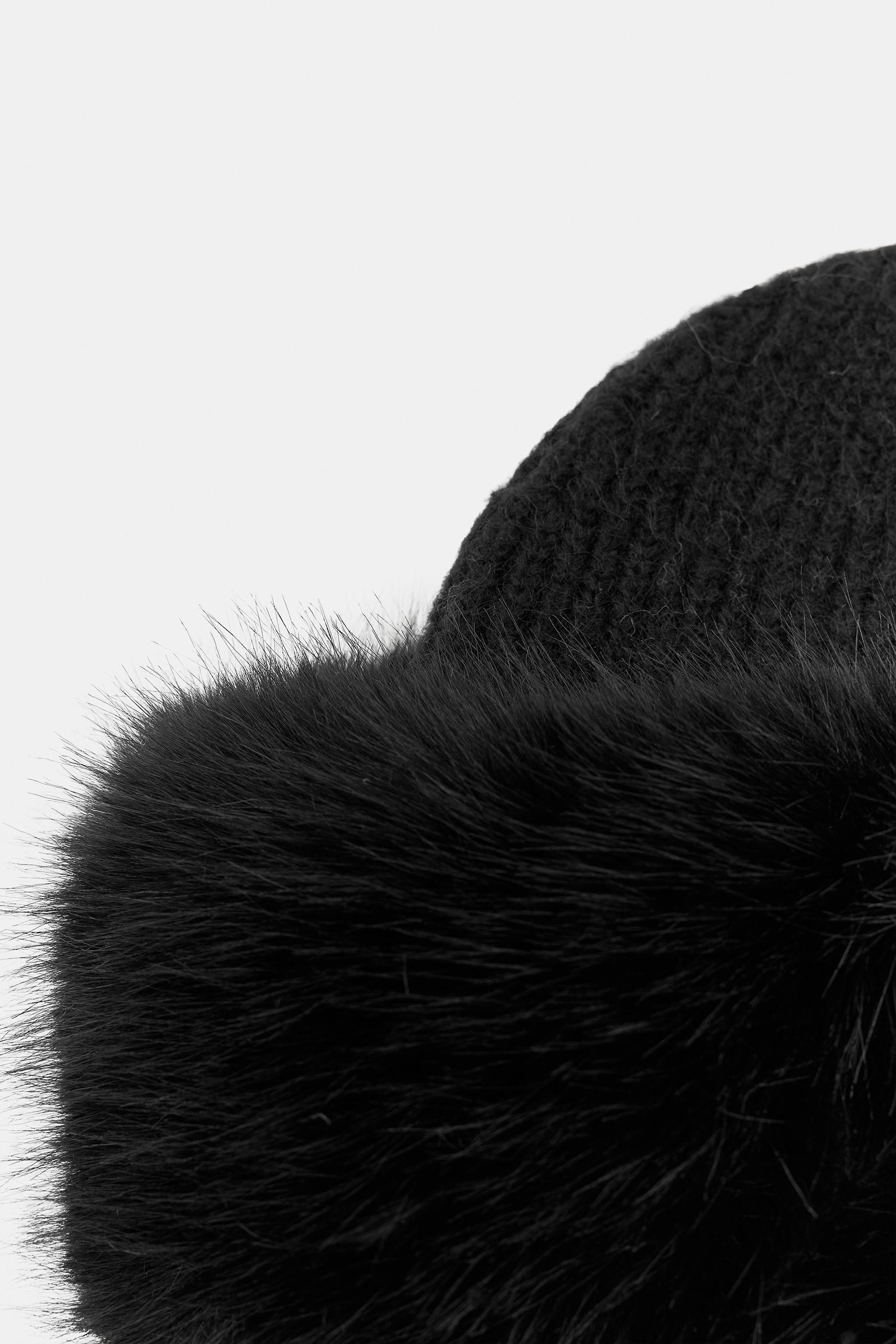 FAUX FUR KNIT BEANIE | Zara UK