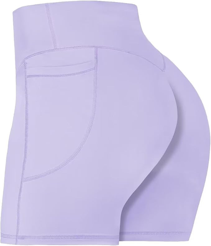 Sunzel No Front Seam Biker Shorts for Women with Pockets, Yoga Workout Gym Bike Shorts with Tummy... | Amazon (US)