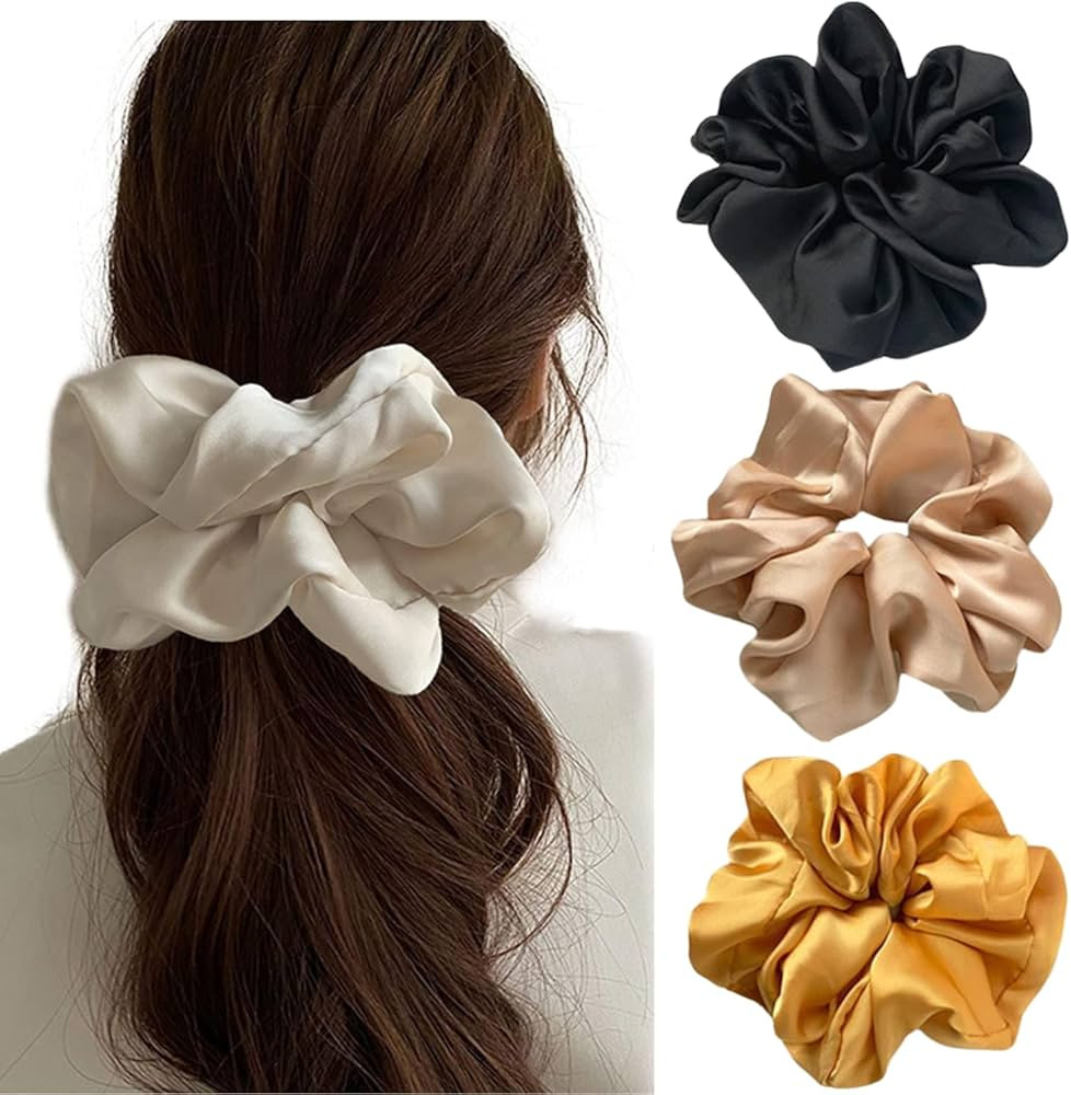 Large Satin Scrunchies Oversized Scrunchies Jumbo Scrunchies Sleeping Giant Scrunchie No Damage B... | Amazon (US)
