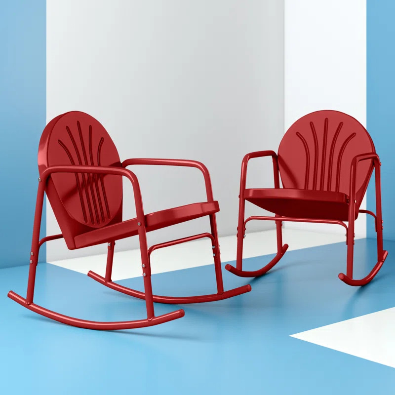 Outdoor Morrison Rocking Metal Chair (Set of 2) | Wayfair North America