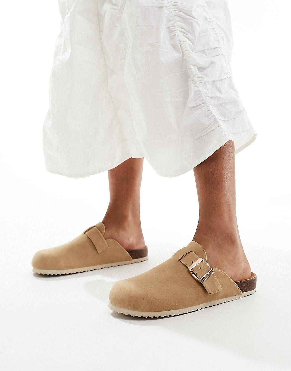 Truffle Collection faux suede clogs in beige | ASOS | ASOS (Global)