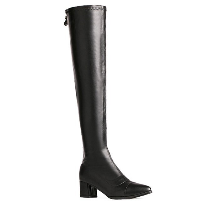 Faux Leather Over-the-Knee Thigh High Boots | Sammydress (US)