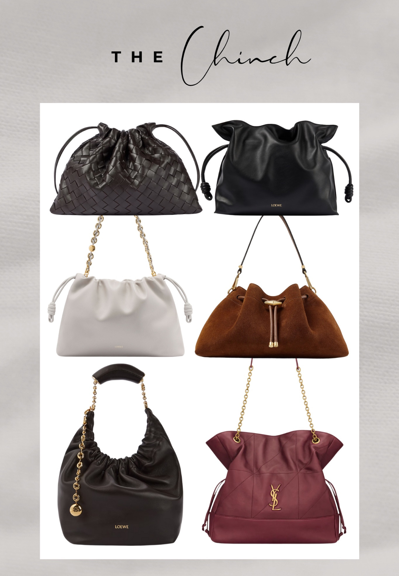 Try a cinched designer bag for the ultimate ‘cool girl’ vibe. Stylish yet low-key and easy to use. Favourites for this trend include Loewe, Bottega and YSL. 

#itbag #designerbag #yslbag #bottegabag #luxurypurse

#LTKItBag #LTKMostLoved #LTKSeasonal