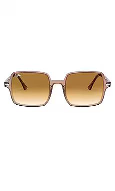 Ray-Ban Acetate Square in Transparent Light Brown & Gradient Brown from Revolve.com | Revolve Clothing (Global)
