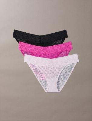 Icon Logo Lace 3-Pack Low Rise Bikini | Calvin Klein | Calvin Klein (US)