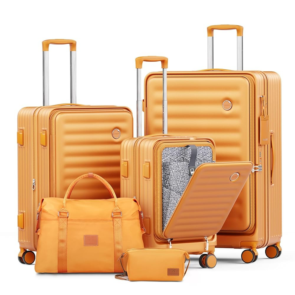 Joyway Luggage Sets 5 Piece with Front Pocket, PC Hardside Expandable Carry on Suitcase with Spin... | Amazon (US)