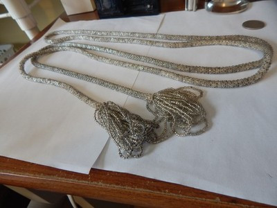 VTG 1930S ? FLAPPER TASSEL SEED BEADS SILVER NECKLACE BELT/80 INCHES | eBay US