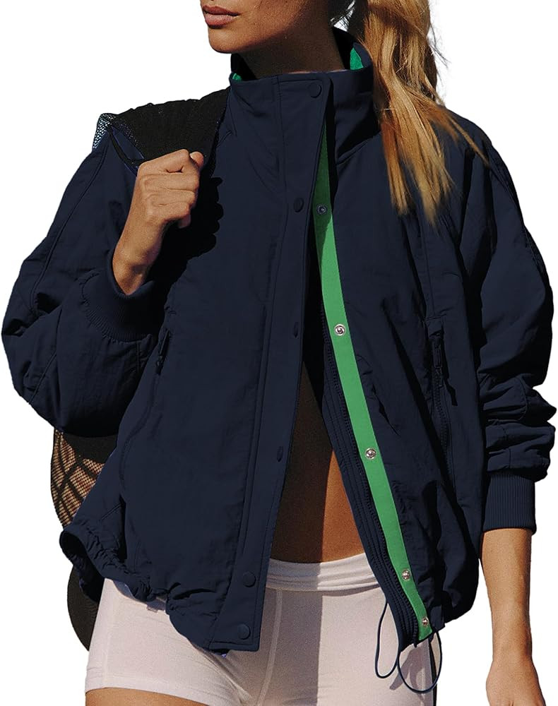 Winter Jackets for Women Long Sleeve High Neck Zipper Up Fleece Lined Overcoat Field Tripper Jack... | Amazon (US)