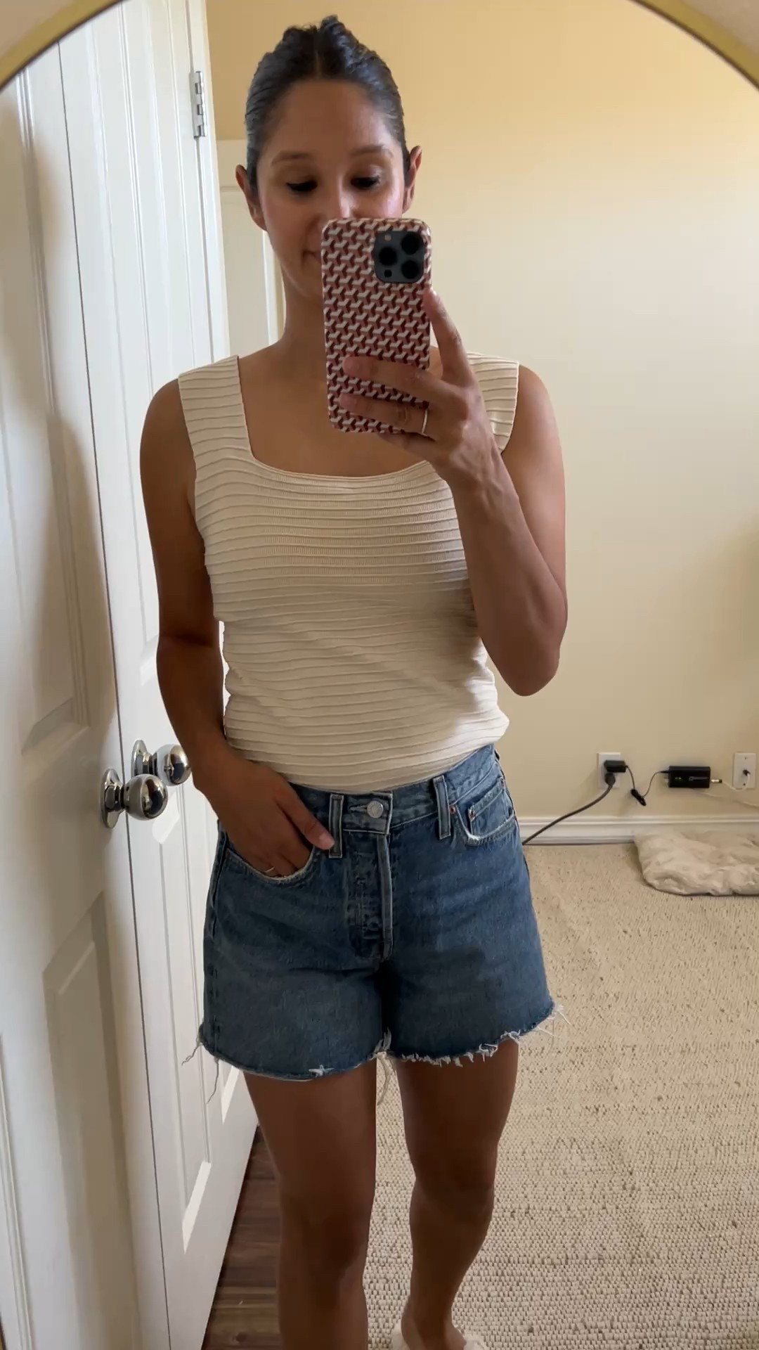 Bump-friendly, nursing-friendly, and post-partum friendly elevated tank. I’m wearing a size small. I love the ribbed detail and thick straps. It's also a great addition for office attire to wear with nice trousers.

#LTKStyleTip #LTKFindsUnder50 #LTKWorkwear