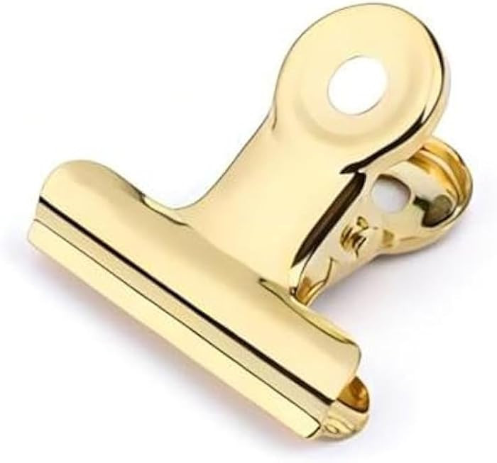 Small Gold Bull Hinge Clips, 30 Pcs Tiny Metal Binder Paper Clips for Tags Bags, Pictures Photos,... | Amazon (US)
