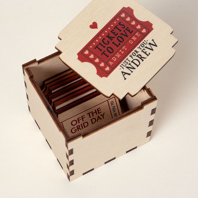 Personalized Ticket To Love Box | UncommonGoods