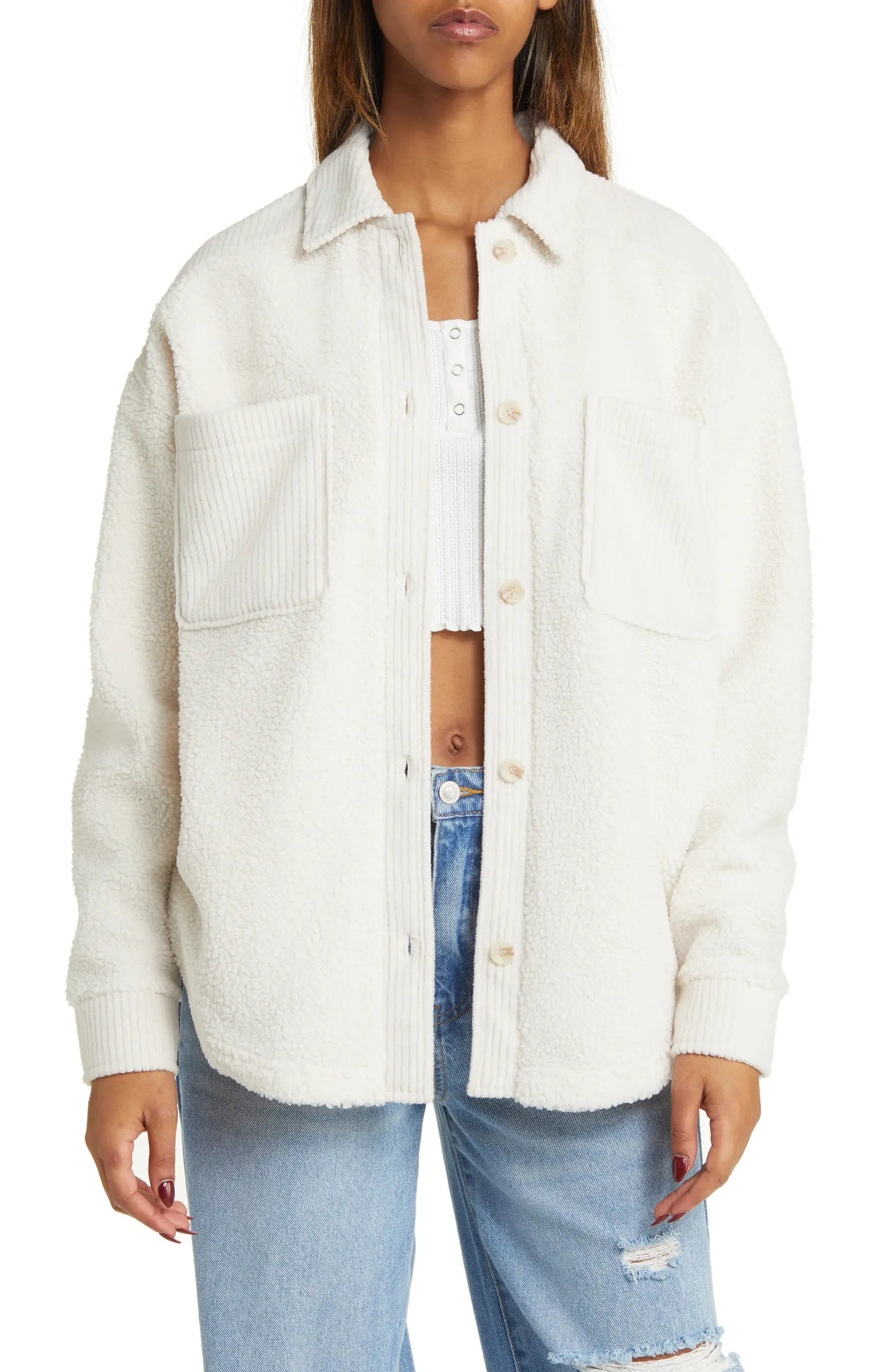 High Pile Fleece Shacket | Nordstrom