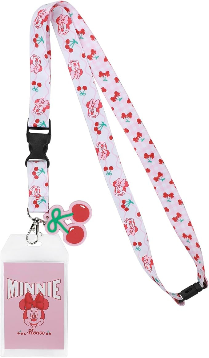Minnie Mouse Classic 22-inch Lanyard with Clear ID Sleeve and Rubber Charm | Amazon (US)