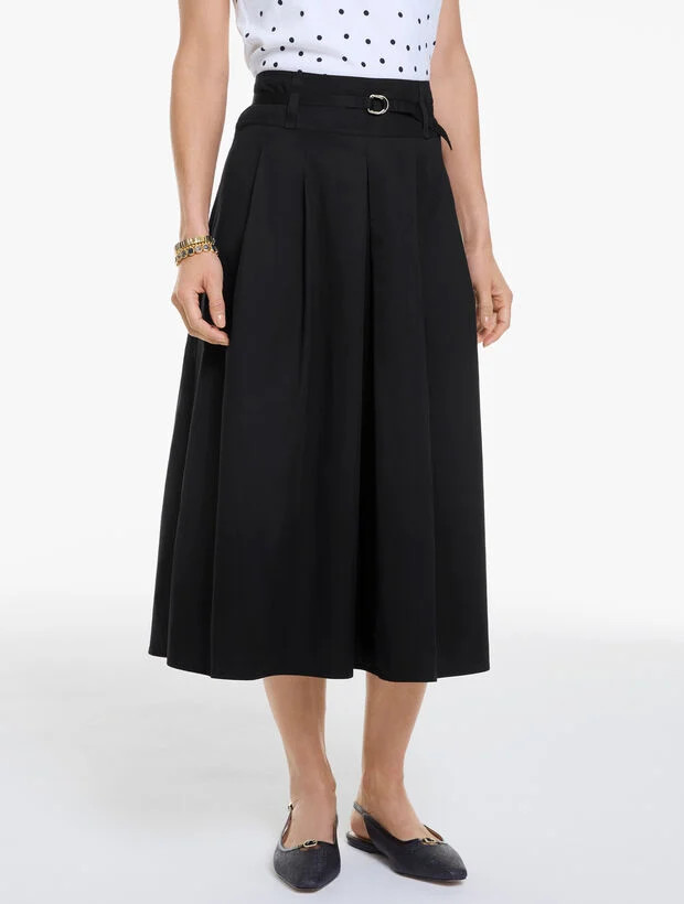 Fit & Flare Twill Skirt | Talbots