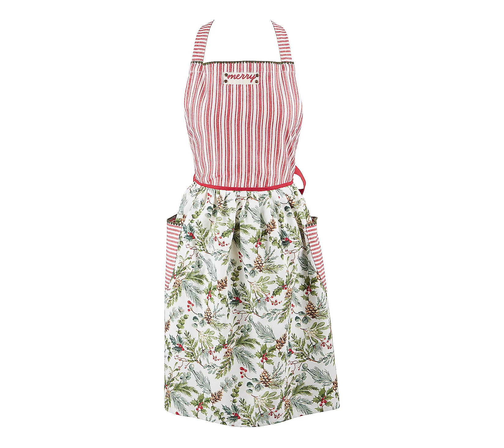 Design Imports Merry Holiday Sprigs Apron | QVC