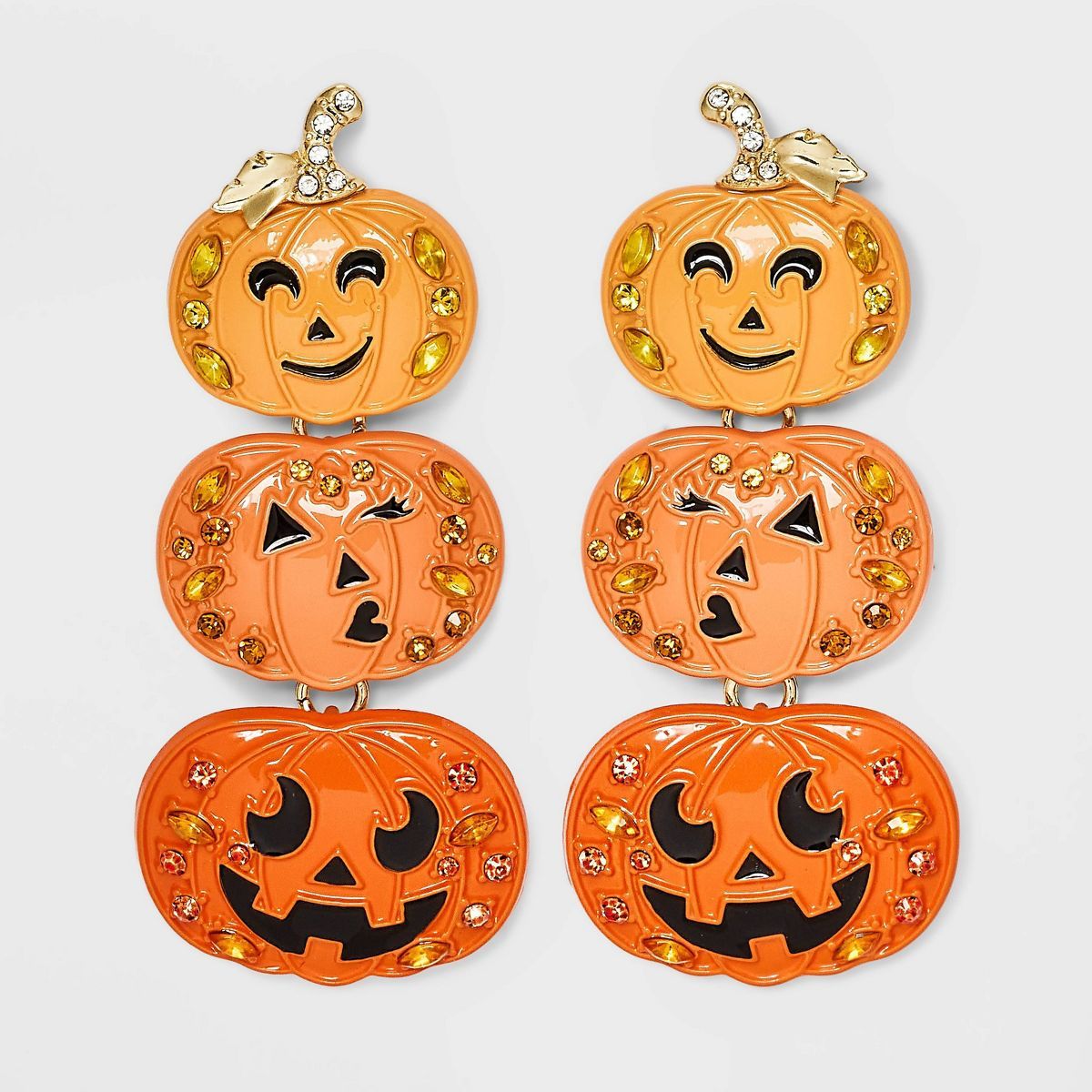 SUGARFIX by BaubleBar "Stacked Jacks" Halloween Statement Earrings - Orange | Target