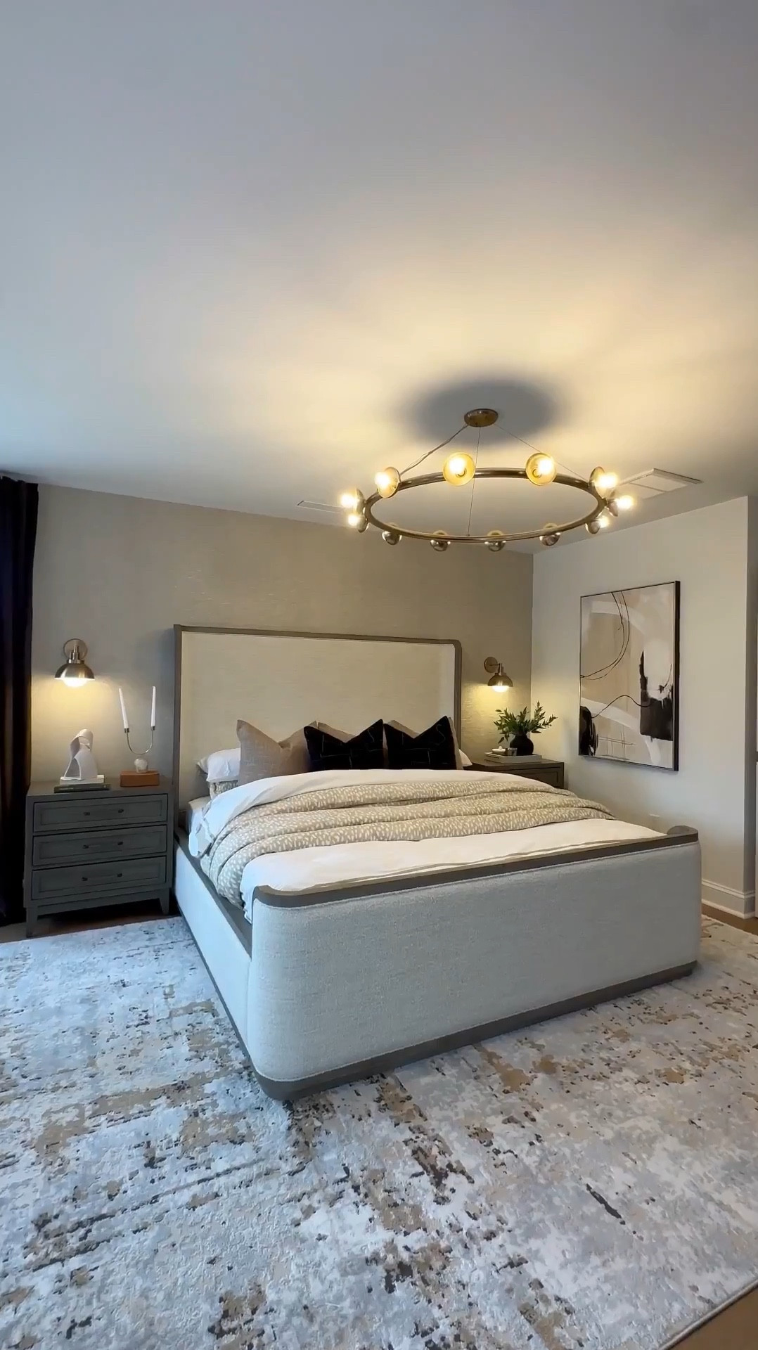 Watch how this neutral wallpaper changes the whole vibe of this bedroom #interiordesign

#LTKHome #LTKSaleAlert