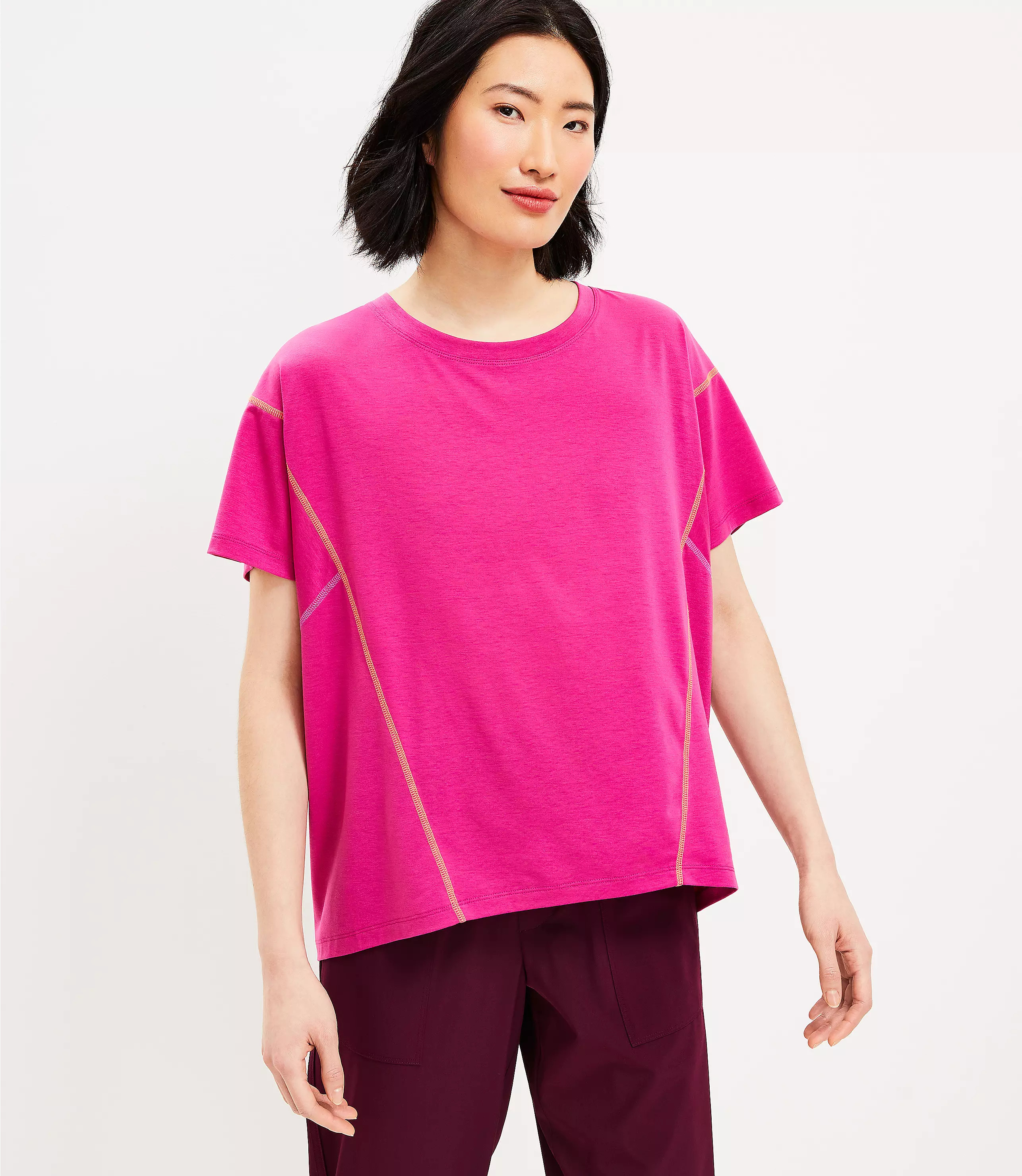 Lou & Grey Topstitched Jersey Tee | LOFT
