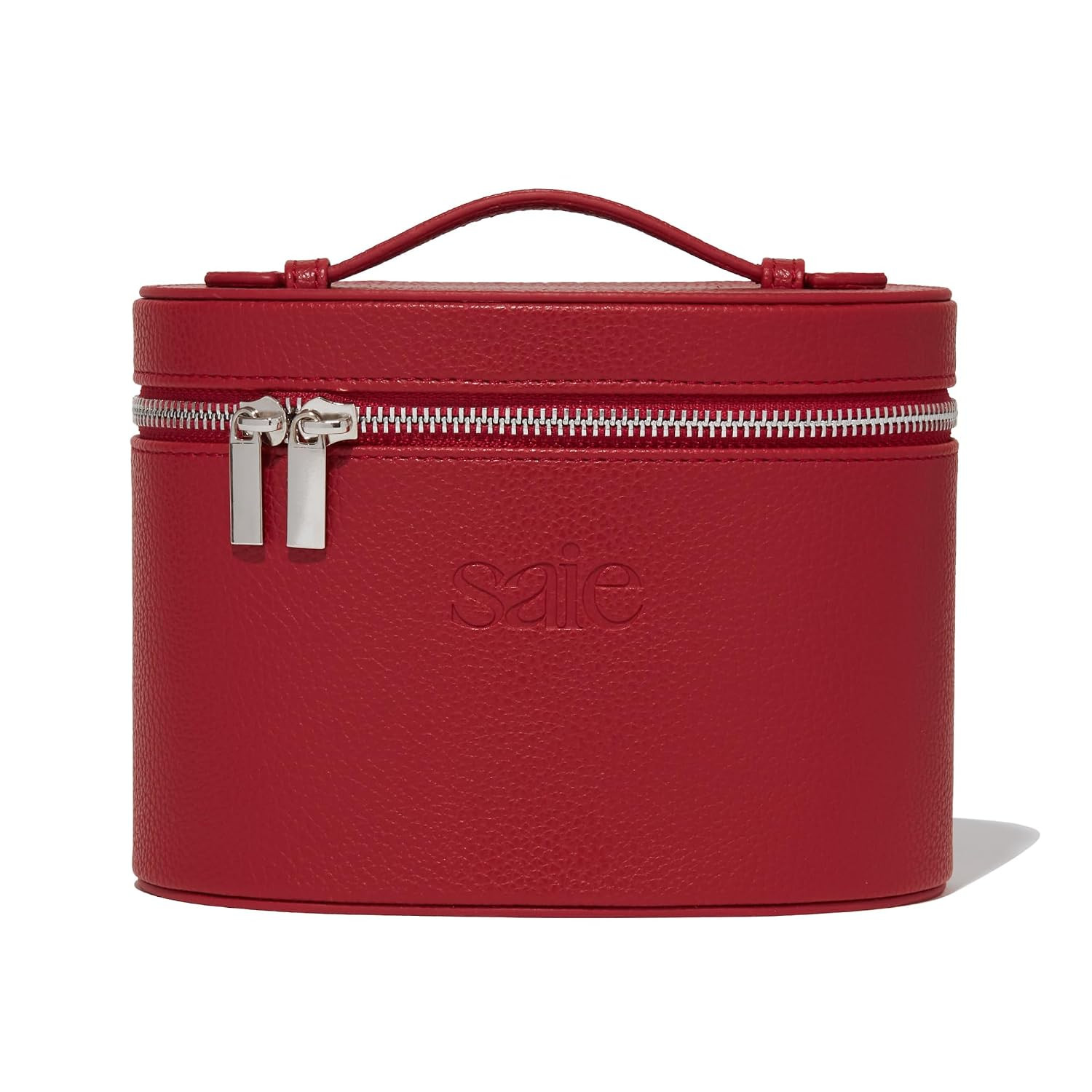 Saie Mini Vanity Case, Vegan Leather Makeup Bag, Red | Amazon (US)
