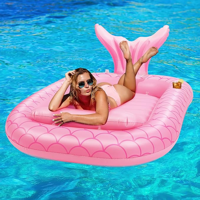 HeySplash Inflatable Pool Lounger Float, Personal Sun Lake Raft for Adults, Ride-ons Pool Floats ... | Amazon (US)