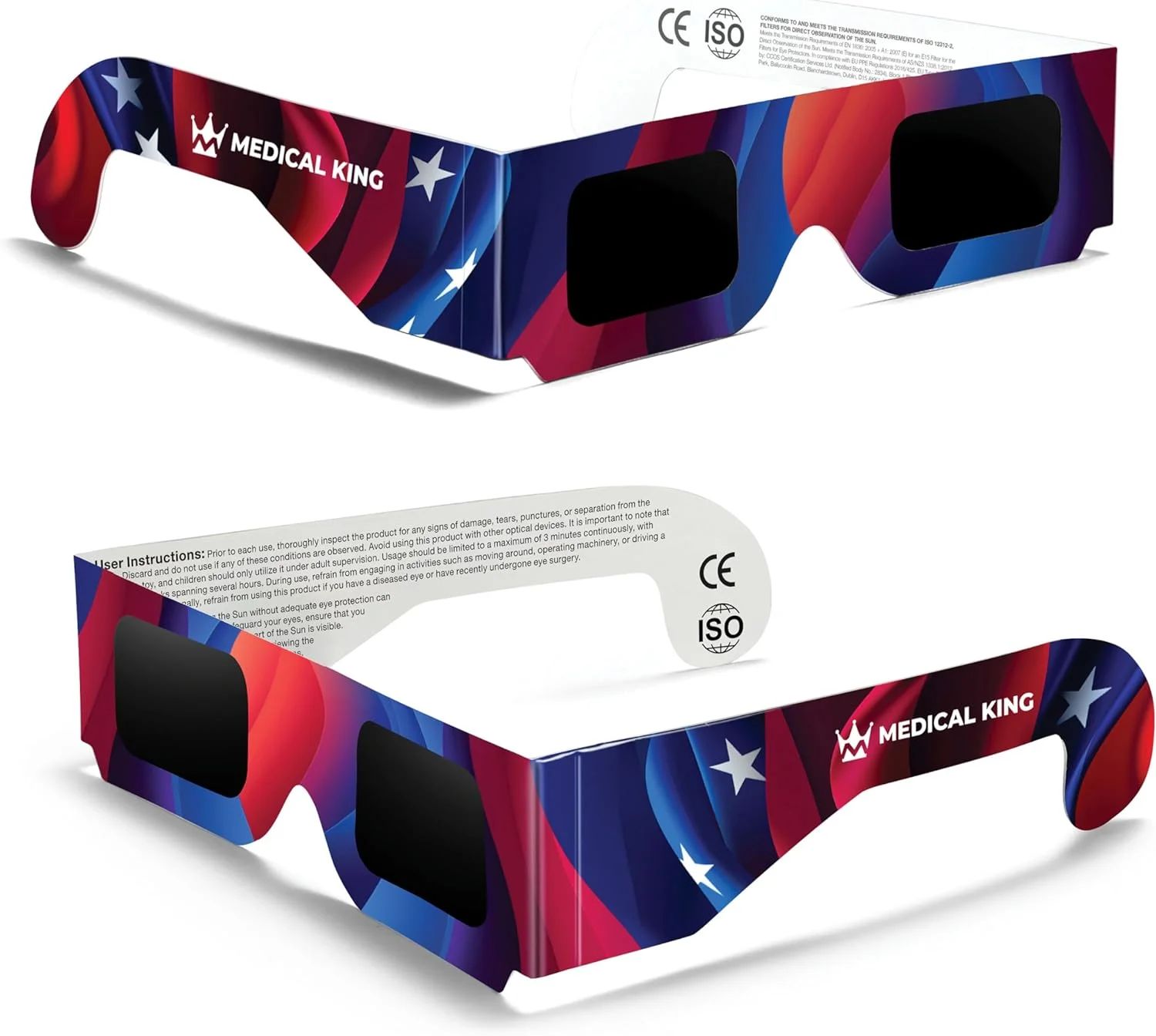 Solar Eclipse Glasses 2 Pack - 2024 CE and ISO Certified  American Design Safe Shades for Direct ... | Walmart (US)