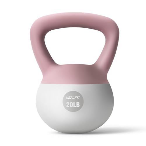 NEALFIT Soft Kettlebell 5LB/10LB/15LB/20LB/25LB, Kettlebells Set Soft Kettle Bell Anti-Slip Grip Weight for Home Gym Strength Training (20LB Pink-White) | Amazon (US)