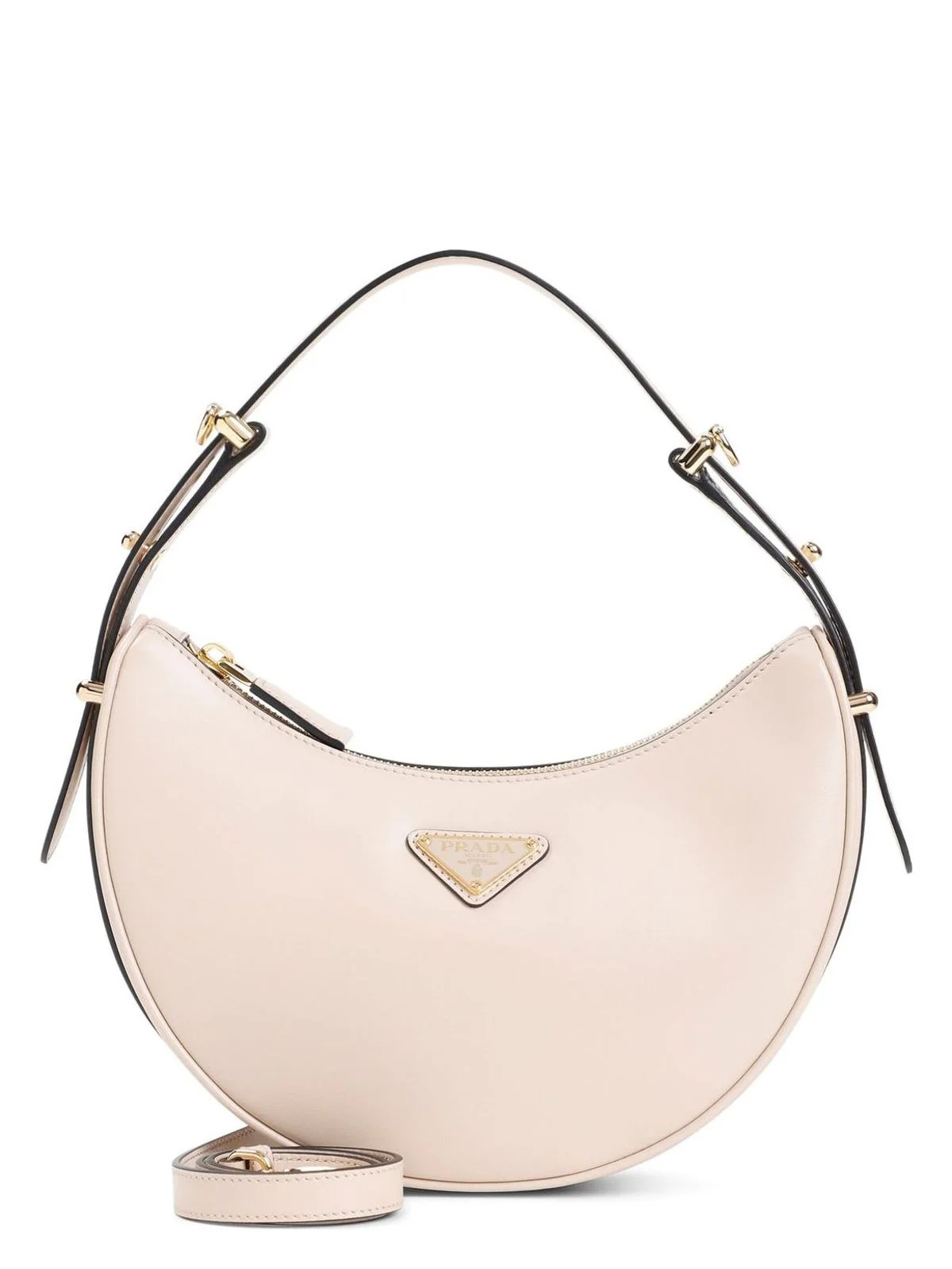 Women's Prada ArquÃ© Leather Shoulder Bag in Skin | 1BC194VOOOASK Color F03MV | LOZURI