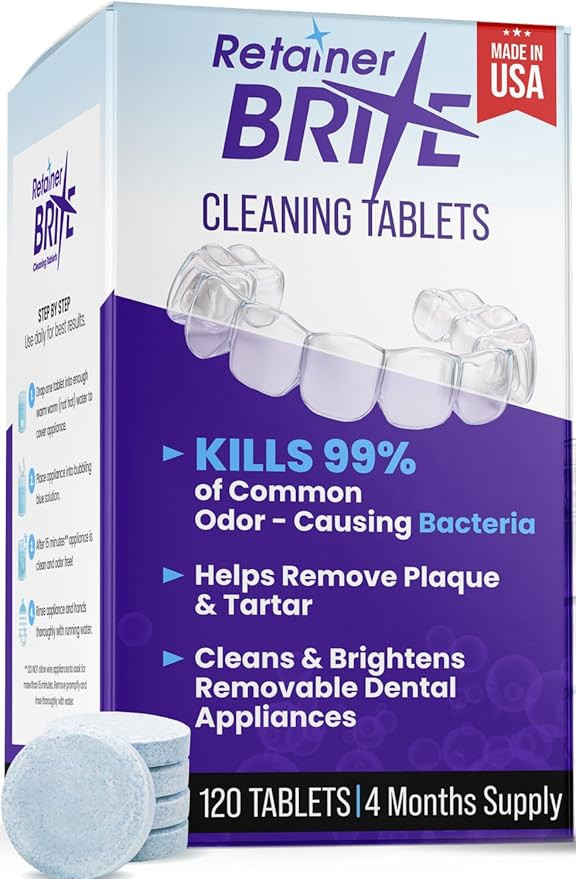Retainer Brite Retainer Cleaner Tablets for Ultrasonic Cleaners, Used for Cleaning Invisalign, Mo... | Amazon (US)