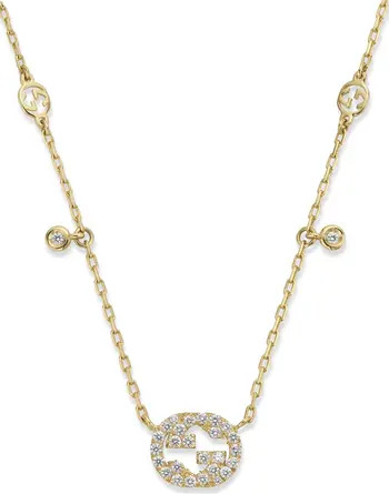 Gucci Interlocking-G Diamond Pendant Necklace | Nordstrom | Nordstrom