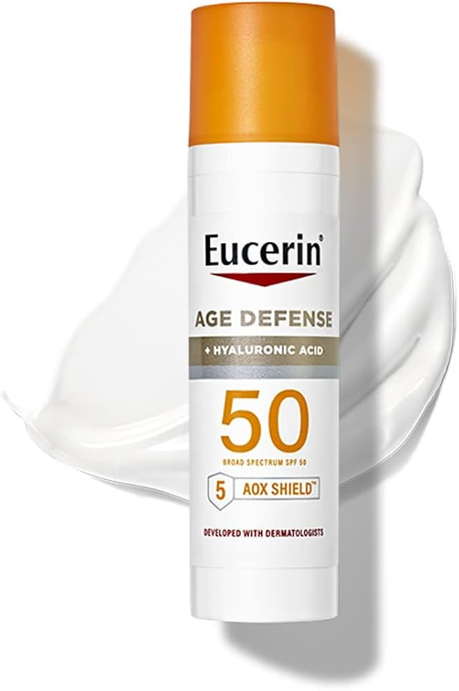 Eucerin Sun Age Defense SPF 50 Face Sunscreen Lotion with Hyaluronic Acid, Facial Sunscreen with ... | Amazon (US)