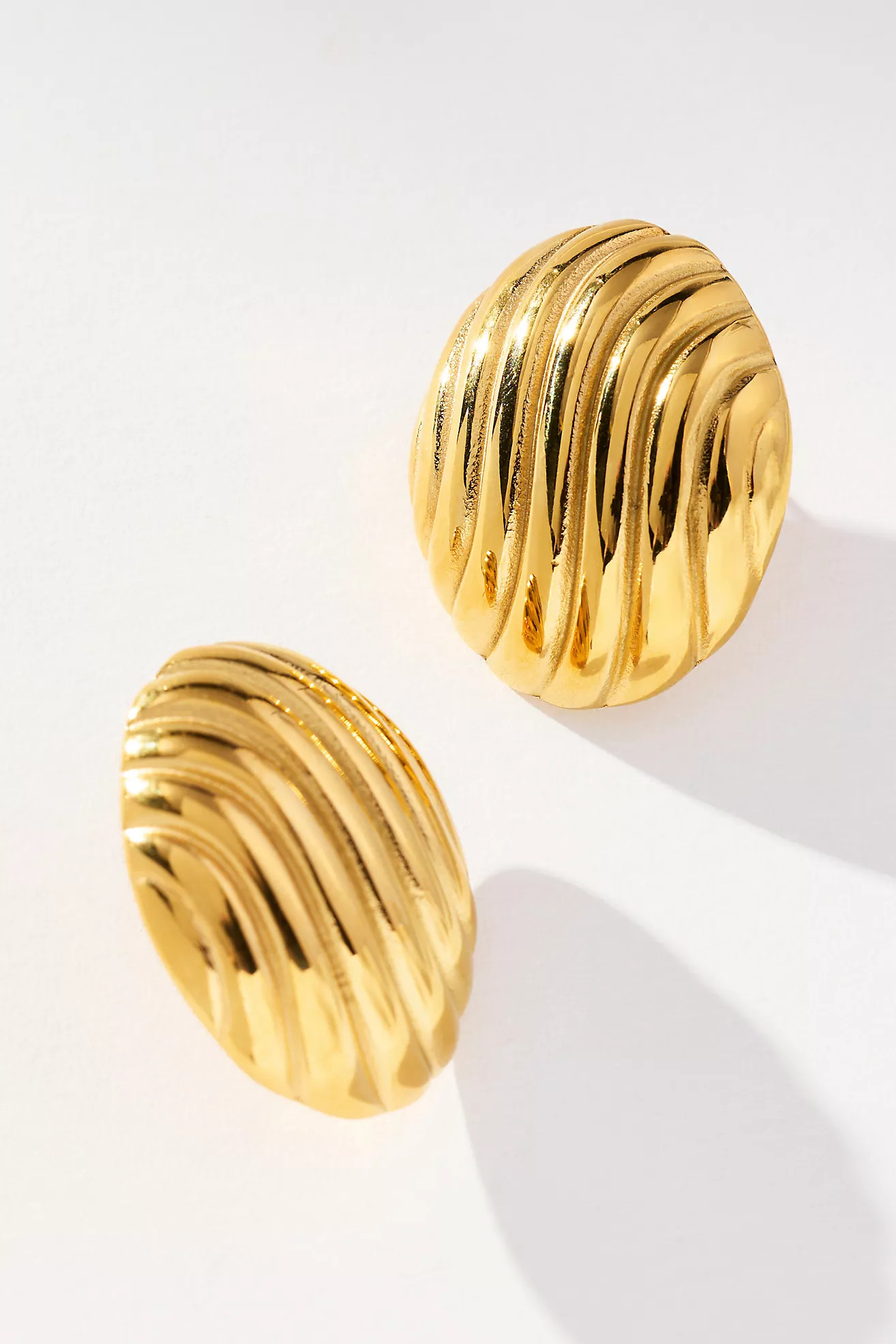 Grooved Circular Post Earrings | Anthropologie (US)