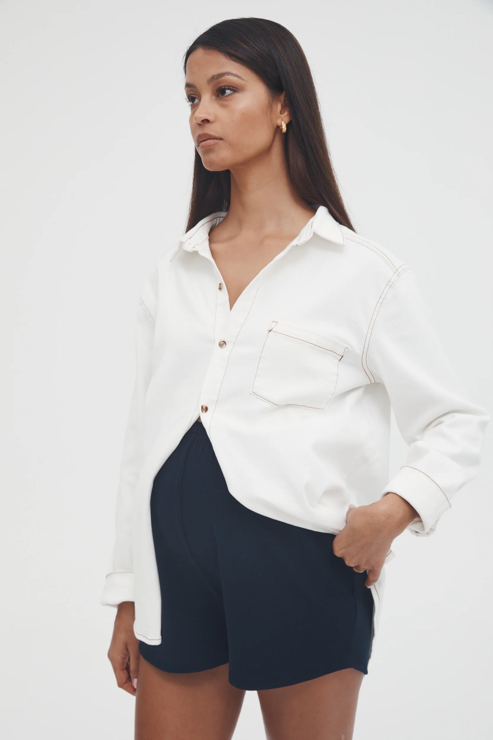 Soft Rib Shorts (Navy) - FINAL SALE | Legoe Heritage Maternity APAC