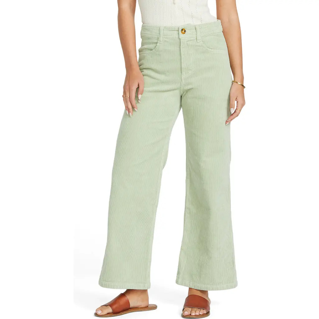 Billabong Be Free Wide Leg Corduroy Pants in Pistachio at Nordstrom, Size 31 | Nordstrom