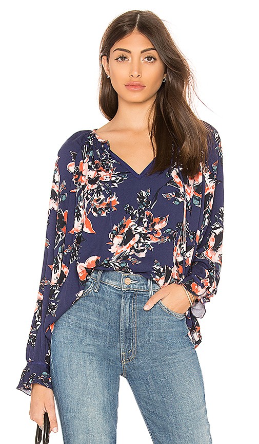 Splendid Painted Floral Blouse in Navy | Revolve Clothing (Global)