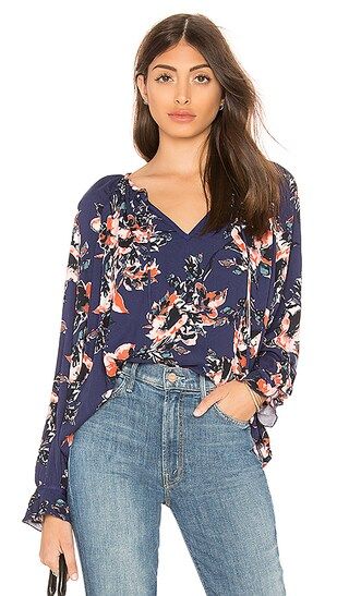 Splendid Painted Floral Blouse in Navy | Revolve Clothing (Global)