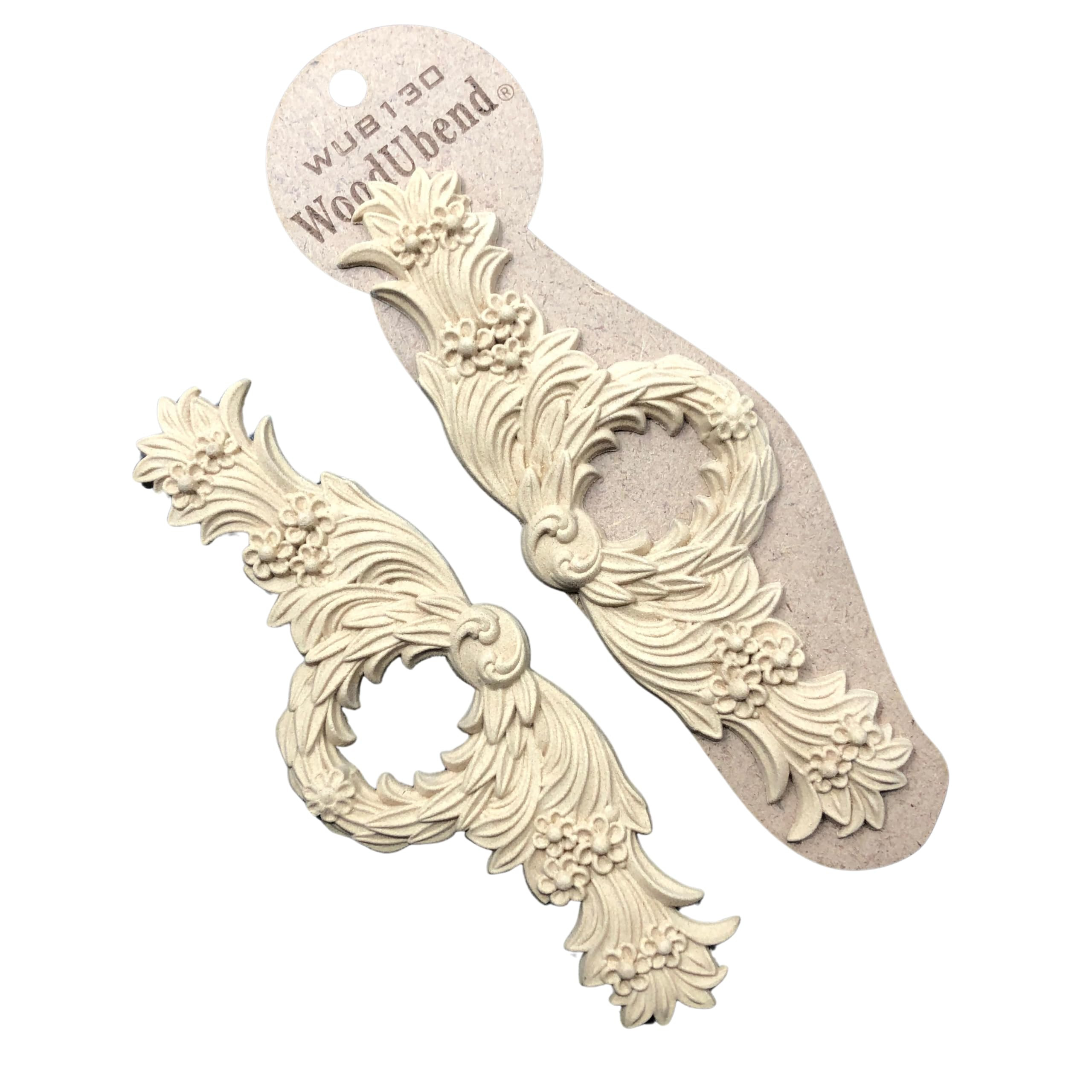 WoodUbend WUB0130 Pack of 2 Pediment Applique - Heat Bendable & Flexible Wood Onlays 6.5x17.5cms ... | Amazon (US)